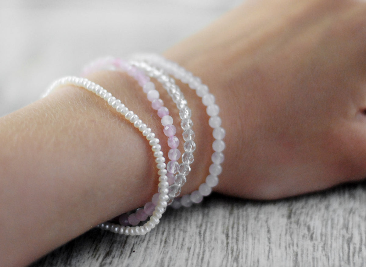Rosenquarz Armband facettiert