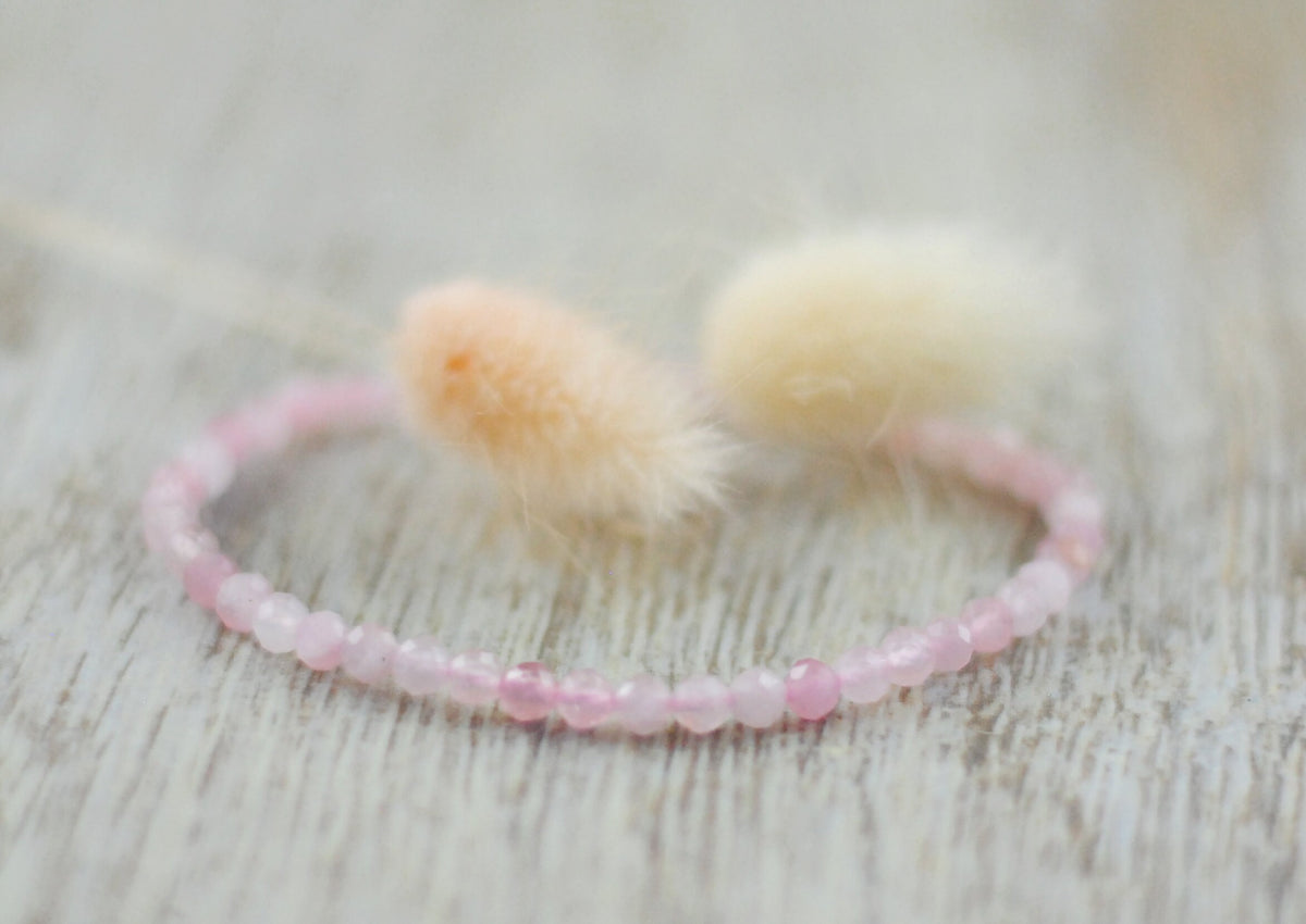 Rosenquarz Armband facettiert