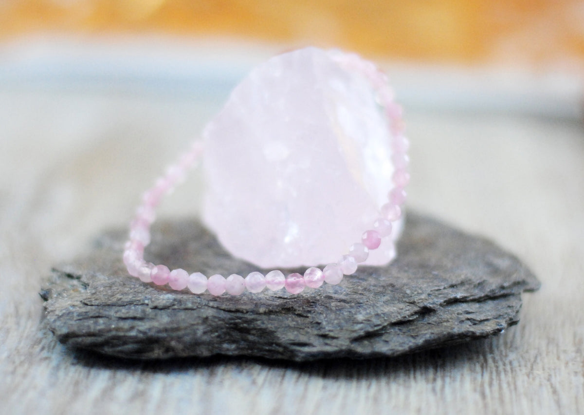 Rosenquarz Armband facettiert