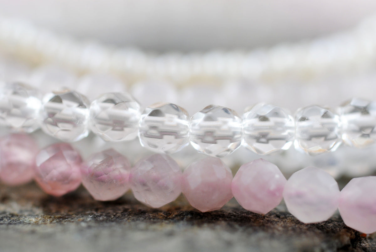 Rosenquarz Armband facettiert