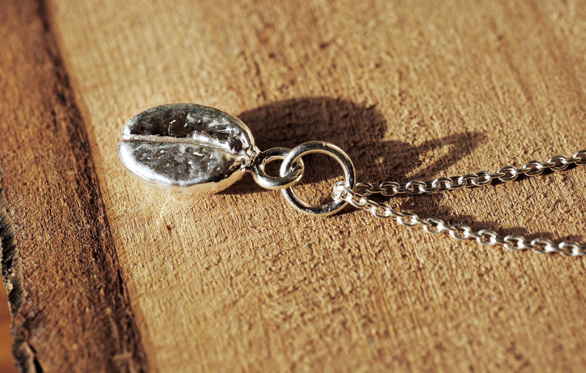 925er Silber Anhänger "Kaffeebohne" optional mit Kette