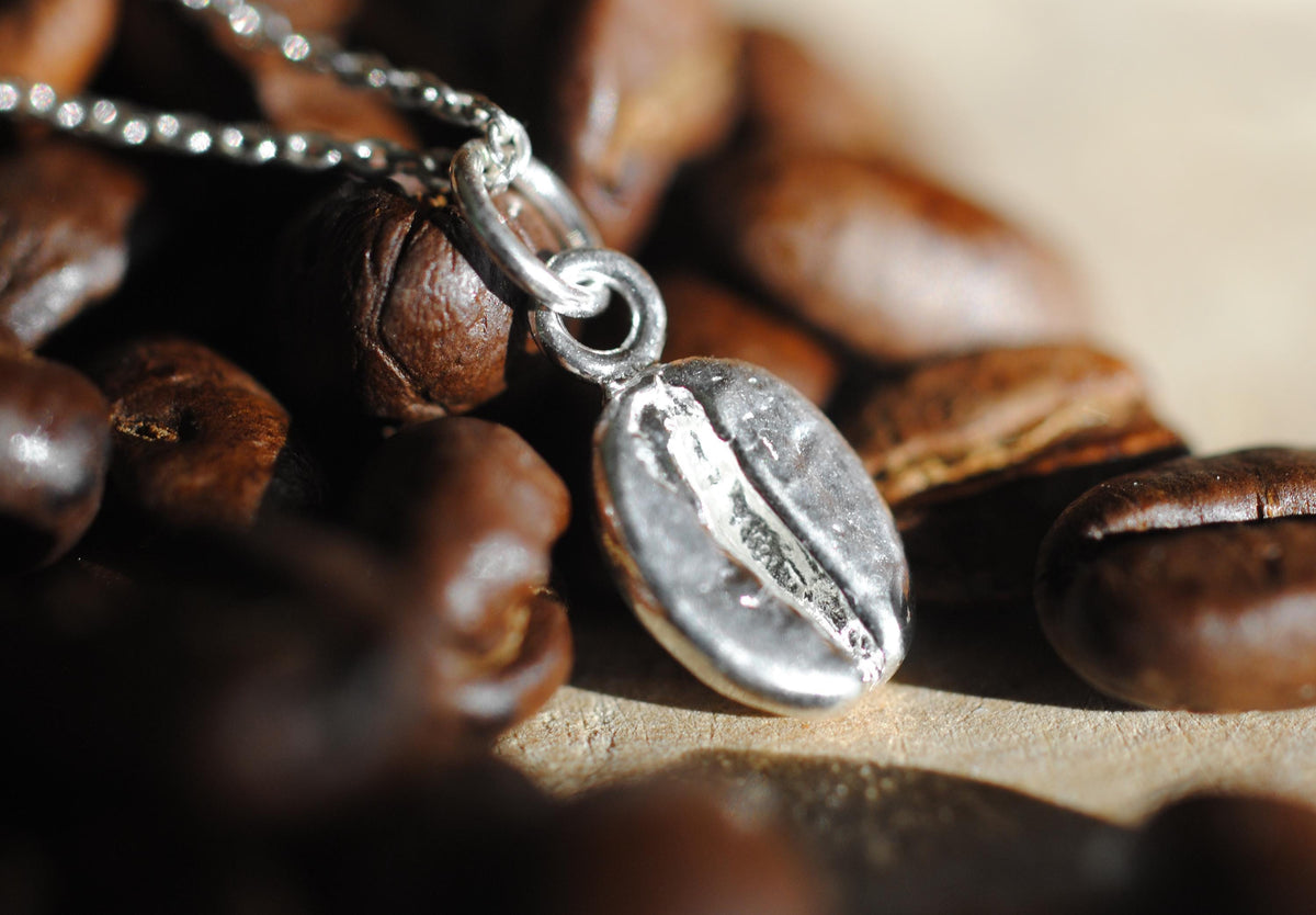 925er Silber Anhänger "Kaffeebohne" optional mit Kette