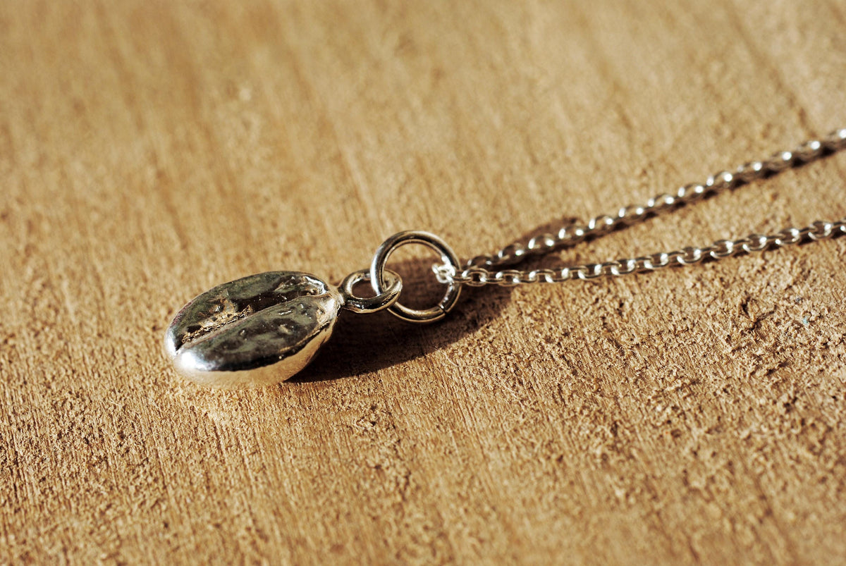 925er Silber Anhänger "Kaffeebohne" optional mit Kette