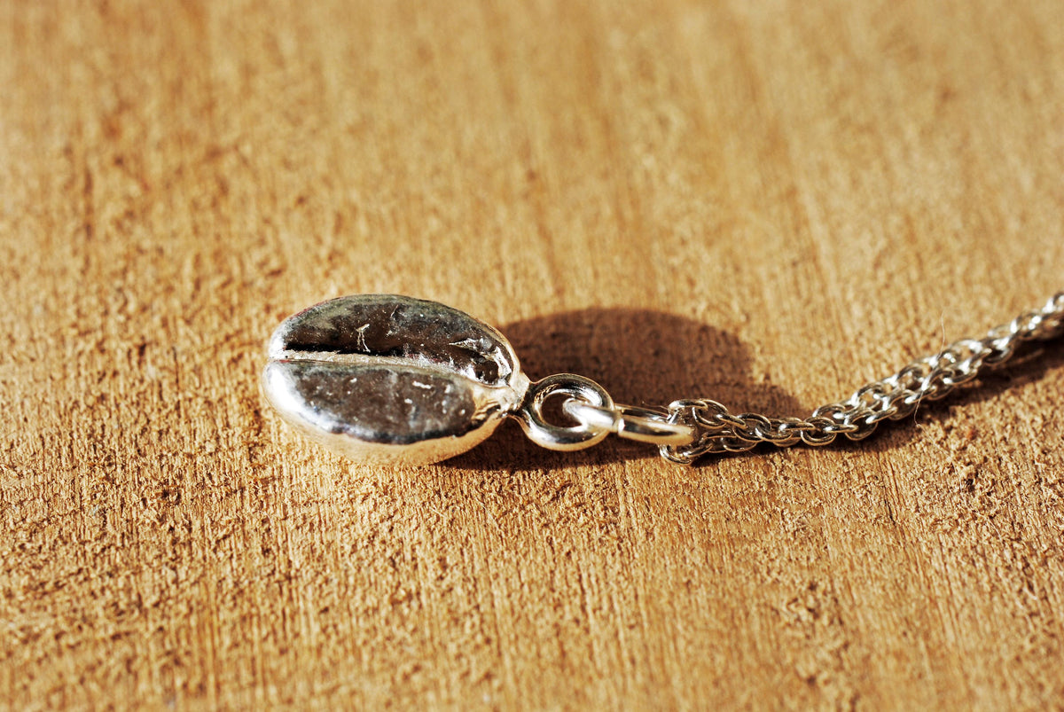 925er Silber Anhänger "Kaffeebohne" optional mit Kette