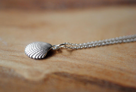 925er Silber Anhänger Muschel, Jakobsmuschel optional mit Kette