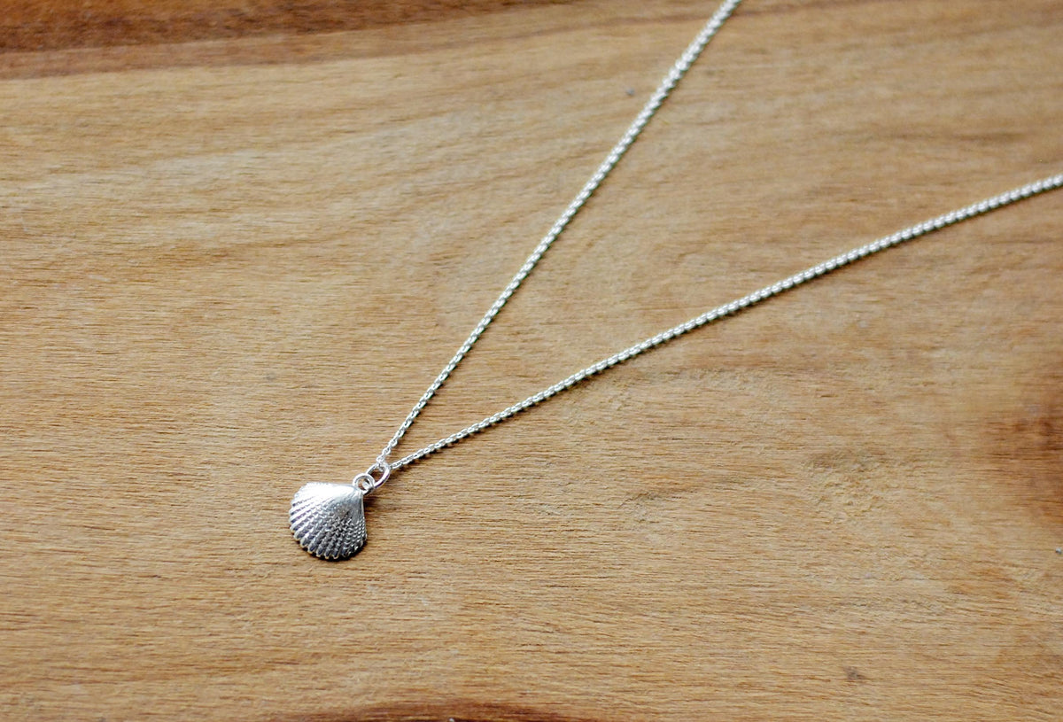 925er Silber Anhänger Muschel, Jakobsmuschel optional mit Kette