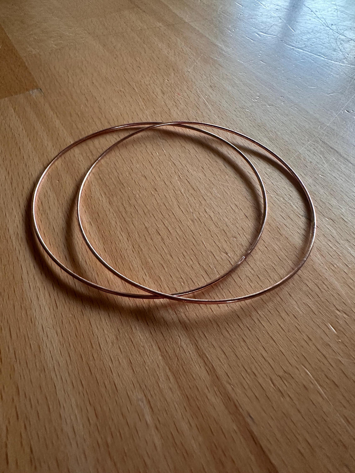18 K Roségold Creolen XL dünn leicht elegant