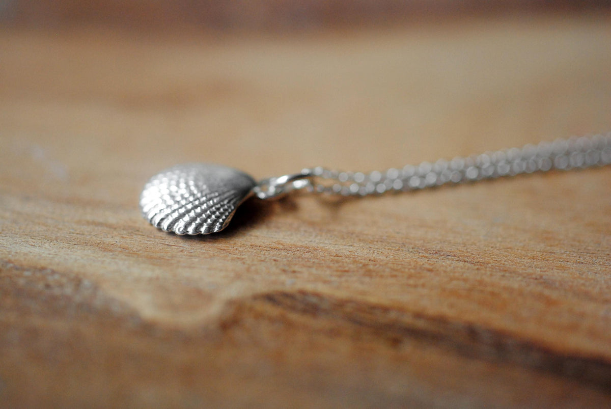 925er Silber Anhänger Muschel, Jakobsmuschel optional mit Kette