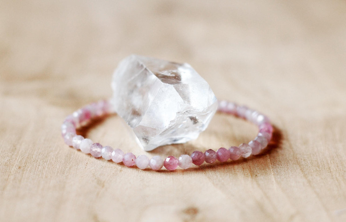 Rosenquarz Armband facettiert