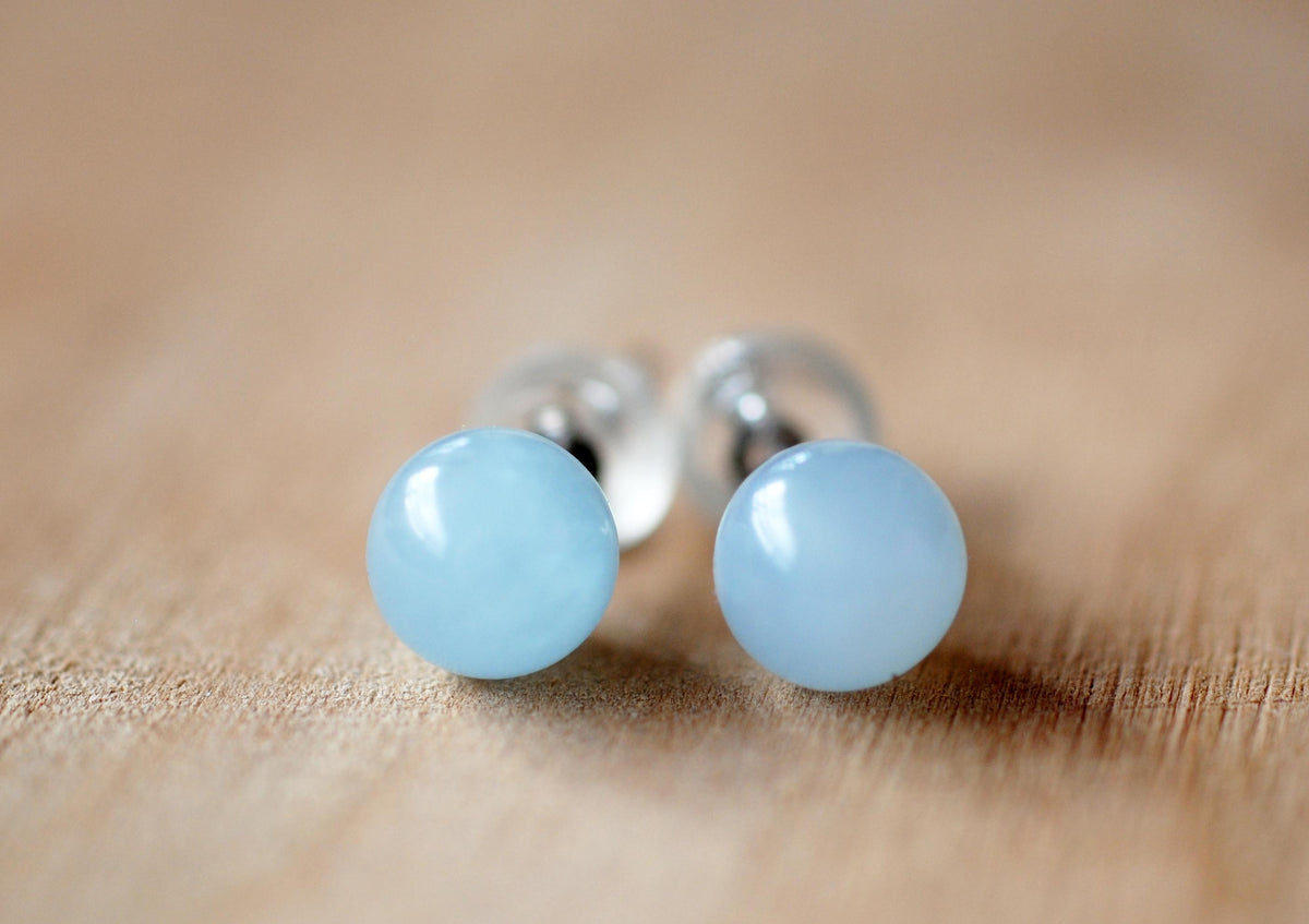 925er Silber Ohrstecker Aquamarin
