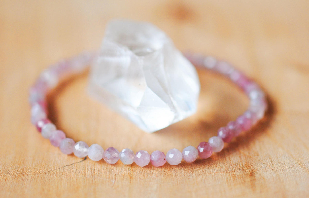 Rosenquarz Armband facettiert