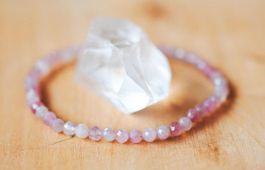 Rosenquarz Armband facettiert
