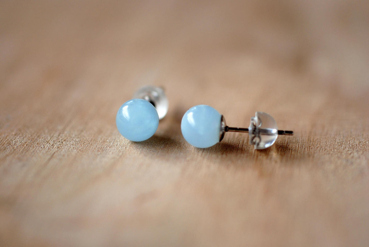 925er Silber Ohrstecker Aquamarin
