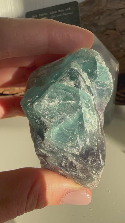 Regenbogen Fluorit Rohstein