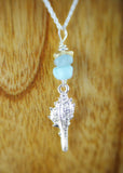 925er Silber Kette "Meeresrauschen" mit Citrin, Aquamarin und Larimar