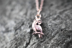 18 K Roségold vergoldete Kette "Eule"