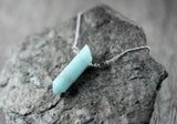 925er Silber Amazonit Spitze Edelstein Kette Amulett
