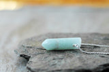925er Silber Amazonit Spitze Edelstein Kette Amulett