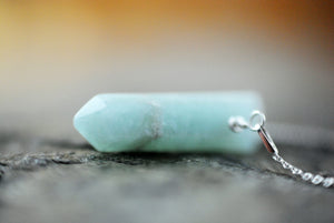 925er Silber Amazonit Spitze Edelstein Kette Amulett