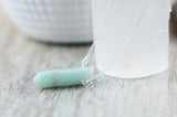 925er Silber Amazonit Spitze Edelstein Kette Amulett