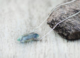 925er Silber Fluorit Spitze Edelstein Kette Amulett