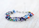 Armschmuck "Lakshmi" UNIKAT mit Glasperlen, Farbenpracht