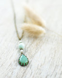Aventurin Tropfen mit Amazonit Edelstein Amulett