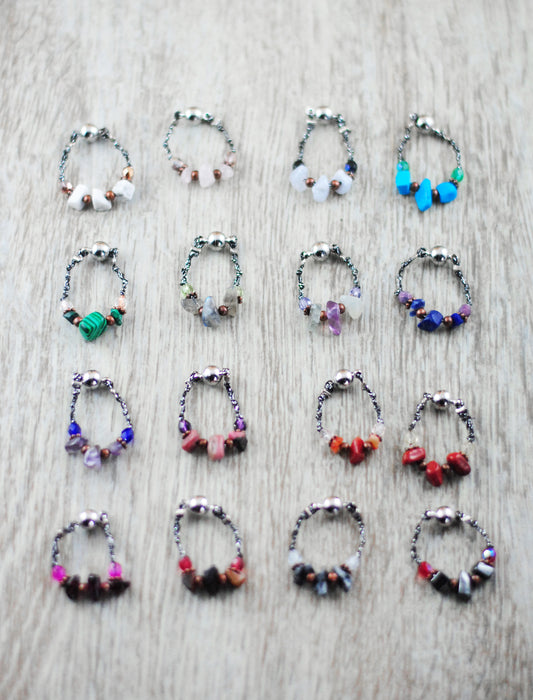 16er Set Schmuckes Glas / Edelstein Sektglasmarkierer / Weinglasmarkierer / Glasmarker mit Edelstein