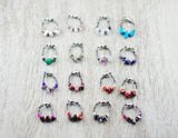 16er Set Schmuckes Glas / Edelstein Sektglasmarkierer / Weinglasmarkierer / Glasmarker mit Edelstein