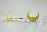Vergoldete Ohrstecker 24K "Mondsichel"