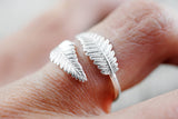 925er Silber Ring Blatt