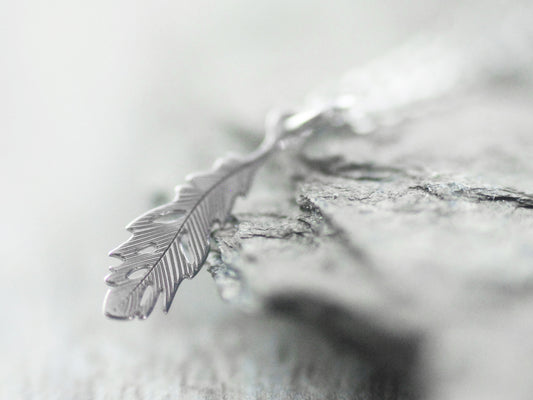 925er Silber Kette "Feder"