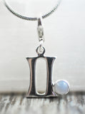 925er Echtsilber-Charm Zwilling mit Chalcedon - Sternzeichen Schmuck