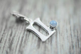 925er Echtsilber-Charm Zwilling mit Chalcedon - Sternzeichen Schmuck