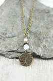 Kette "Lebensbaum" mit Rosenquarz