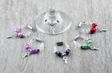 6er Set Schmuckes Glas / Sektglasmarkierer / Weinglasmarkierer / Glasmarker