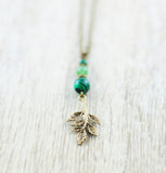 Kette "Laubbaum" mit Malachit und Aventurin