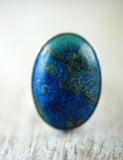 Blauer Jaspis Ring 925er Sterling Silber