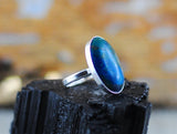 Blauer Jaspis Ring 925er Sterling Silber
