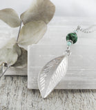Kette "Birkenblatt" mit Jade und Amazonit