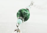 Kette "Birkenblatt" mit Jade und Amazonit