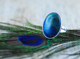 Blauer Jaspis Ring 925er Sterling Silber