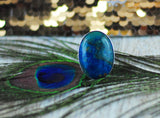 Blauer Jaspis Ring 925er Sterling Silber