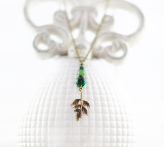 Kette "Laubbaum" mit Malachit und Aventurin