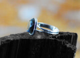 Labradorit Ring facettiert und versilbert