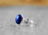 Lapislazuli Ring versilbert