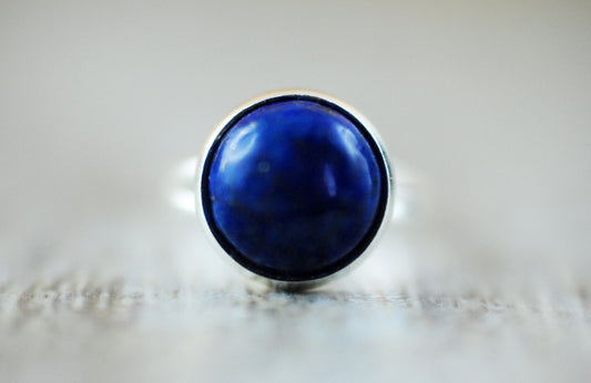 Lapislazuli Ring versilbert