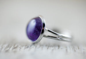 Amethyst Ring versilbert