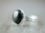 Pyrit Ring versilbert