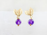 Ohrstecker "Amethystblüten" vergoldet mit Amethystperlen